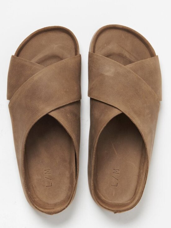 Lauren Manoogian Shoes - Lauren Manoogian Raw Cross Slide in Burnt Umber Size 41